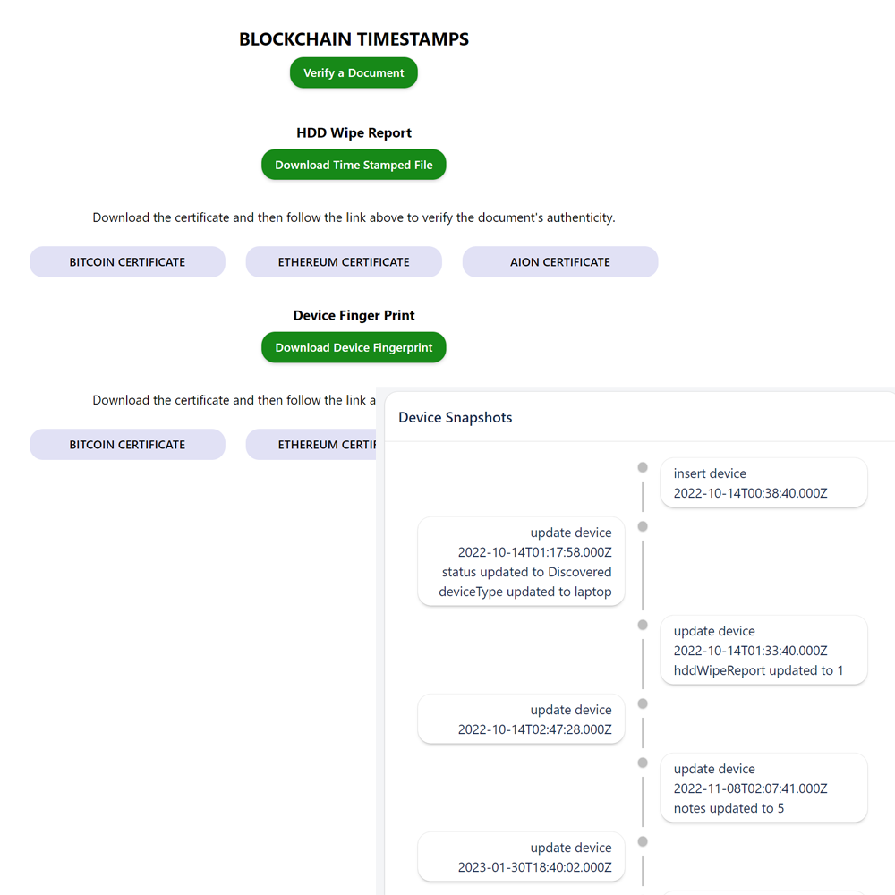 Blockchain time stamps